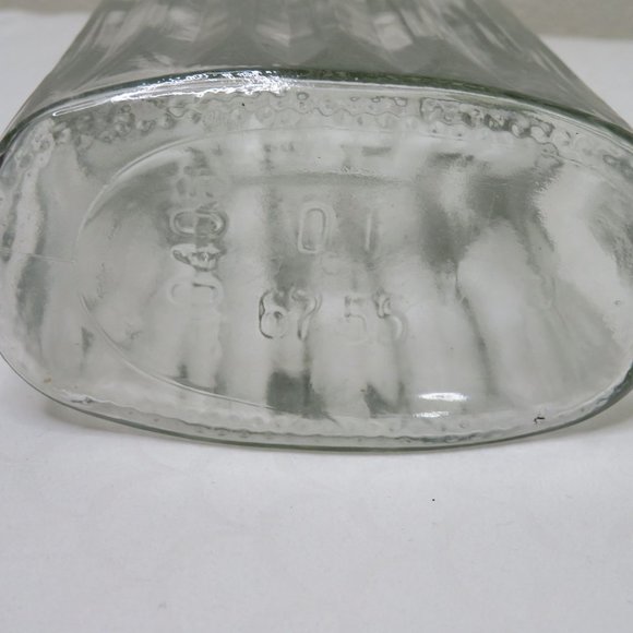 Vintage Apothecary Bottle Empty Clear Glass Rectangular Ribbed Glass Decanter - Picture 8 of 12